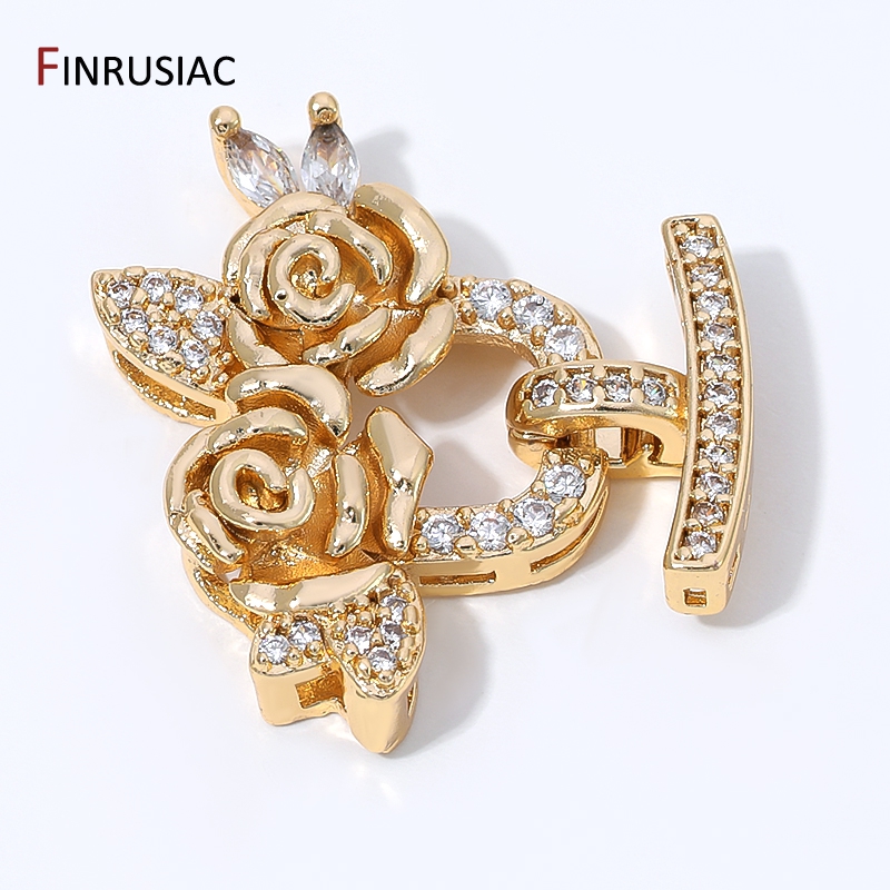 Embellishment Crafts - 14K 금도금 황동 지르콘 꽃 진주