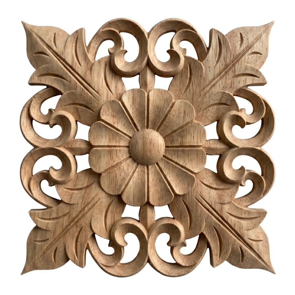 Craft Embellishments - 홈 장식용 목재 조각 아플리케 연갈색