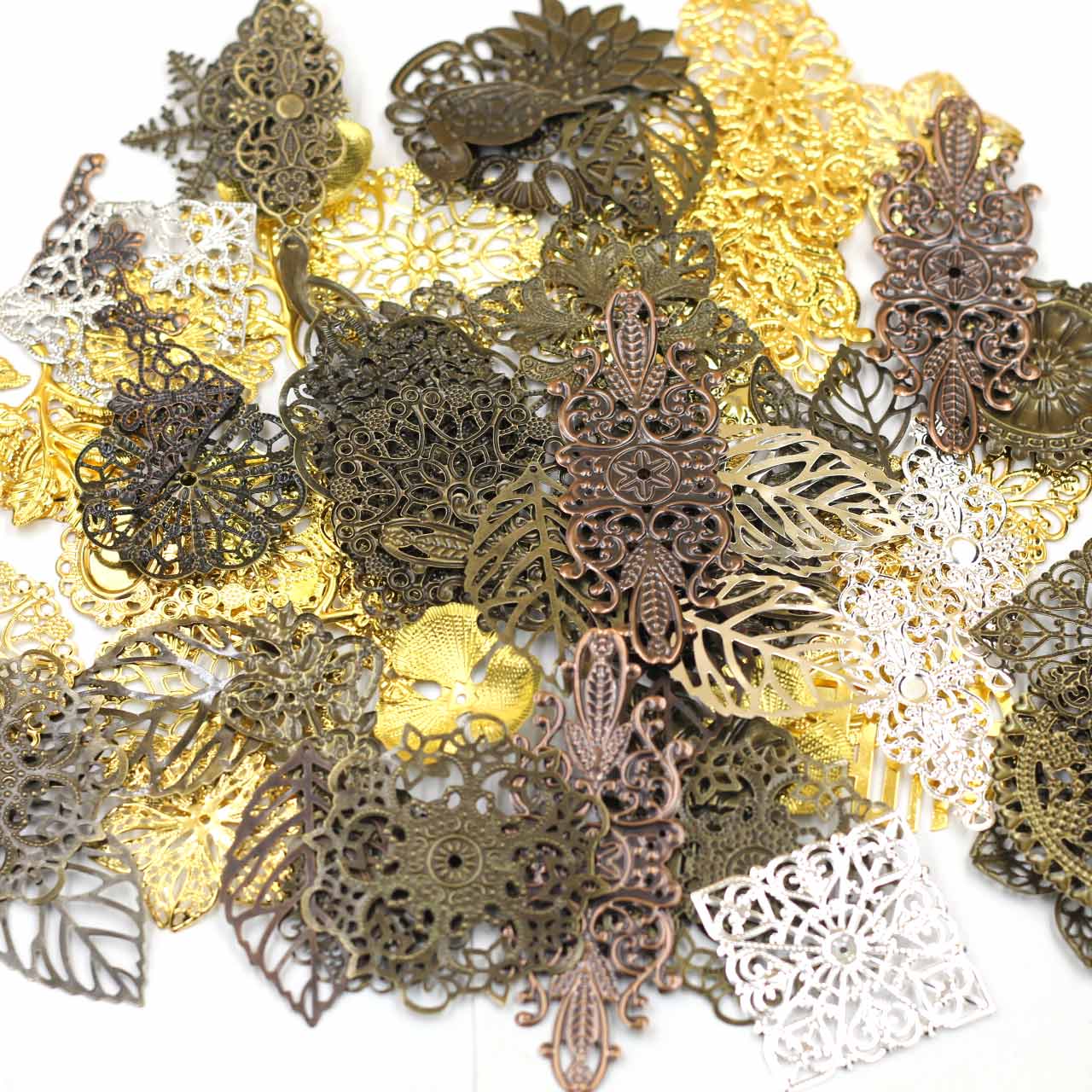 Craft Embellishments - 장식 커넥터 무작위 혼합 삼각형 꽃