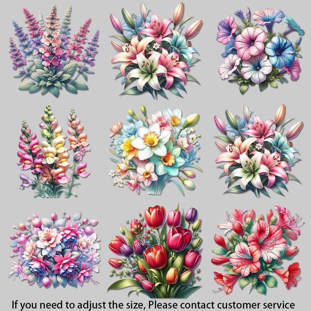 Embellishment Crafts - 빈티지 수채화 꽃무늬 다리미 부착용 열전사