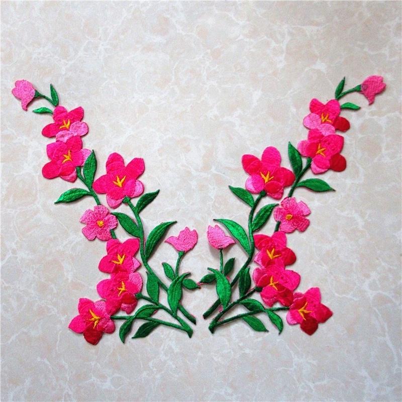Applique Patch Flower - 멋진 파란색 꽃 패치 자수 다리미,