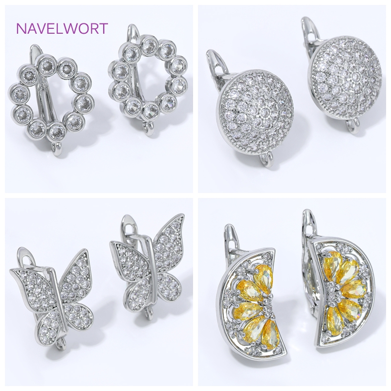 Embellishment Crafts - 18K 금도금 부채꼴 꽃 귀걸이 고리,