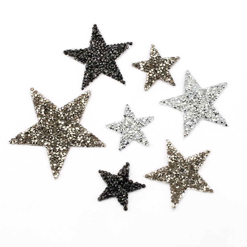 Hotfix Rhinestone Sheet - 4/6/8cm 핫픽스 Jet Hematite 스타 라인