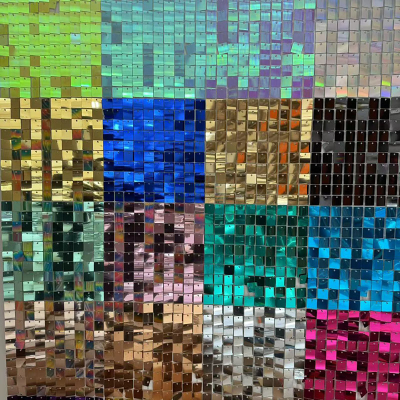 Sequin Fabric Panel - 6/12/24/25/26/27Pcs 쉬머 벽 배경 33 색