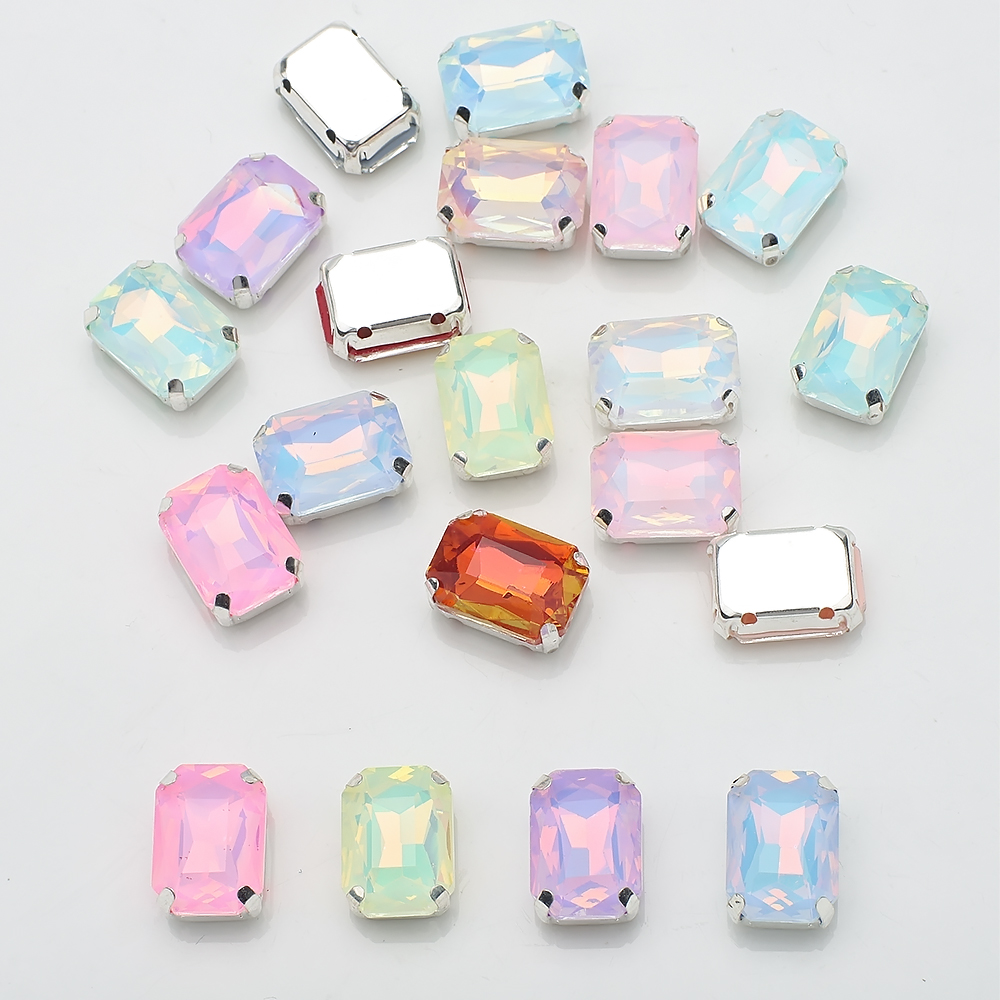 10개 10x14mm 라인스톤 직사각형 슬리버 클로 세 - Sew On Rhinestone 리뷰 및 가격