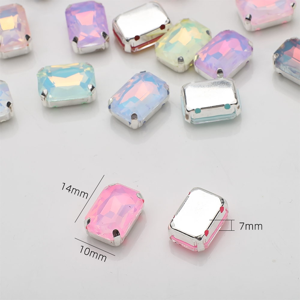 10개 10x14mm 라인스톤 직사각형 슬리버 클로 세 - Sew On Rhinestone 리뷰 및 가격