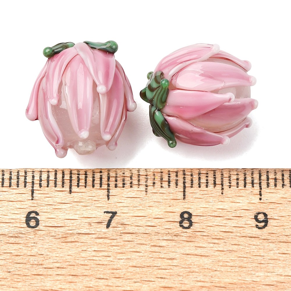 20pcs 수제 램프워크 튤립 비즈 DIY 팔찌 목걸이 - Embellishment Crafts 리뷰 및 가격