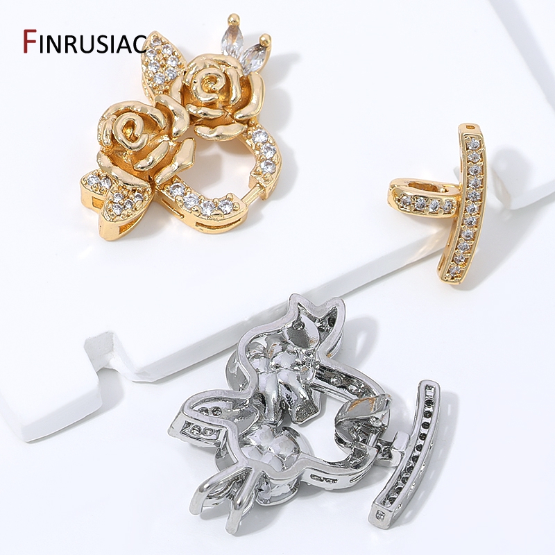 14K 금도금 황동 지르콘 꽃 진주 클래스프, 다중 줄 - Embellishment Crafts 리뷰 및 가격