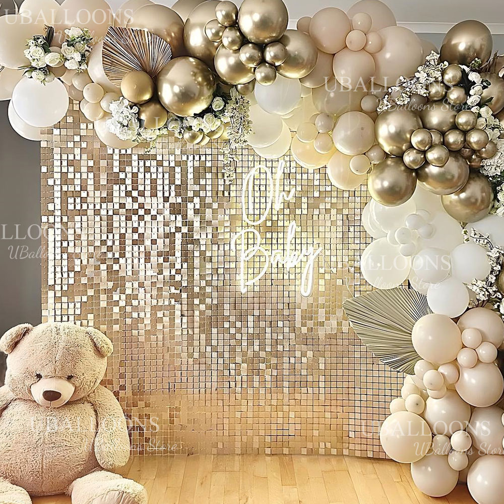 무광 샴페인 골드 배경 패널 12/18/24개 무광 골 - Sequin Fabric Panel 리뷰 및 가격