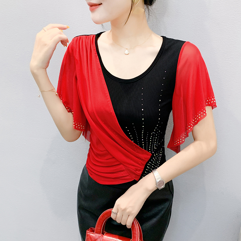 2025 여름 여성 메쉬 탑: 컬러 블록 디자인, 레이 - Beaded Trim Fringe 리뷰 및 가격