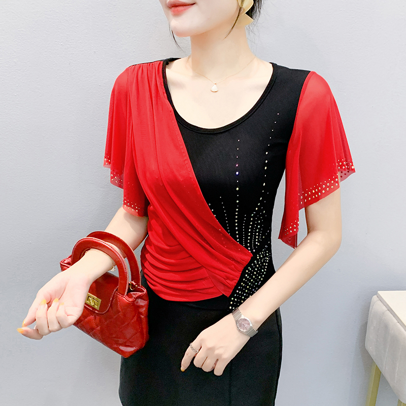 2025 여름 여성 메쉬 탑: 컬러 블록 디자인, 레이 - Beaded Trim Fringe 리뷰 및 가격