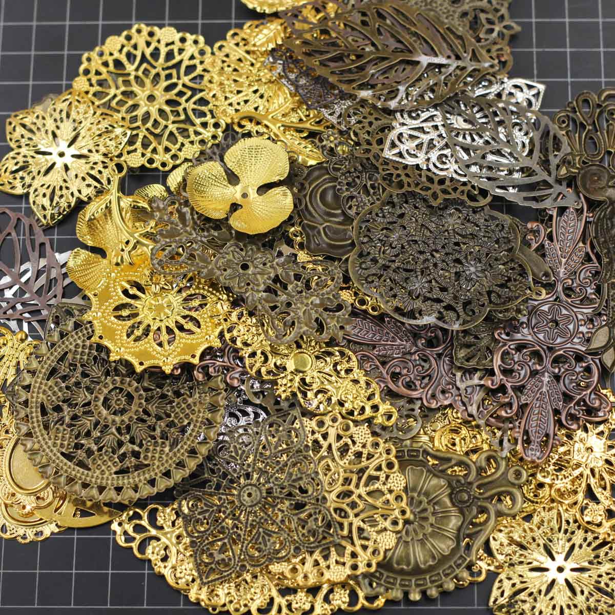 장식 커넥터 무작위 혼합 삼각형 꽃 패턴 선조 랩 합금 - Craft Embellishments 리뷰 및 가격