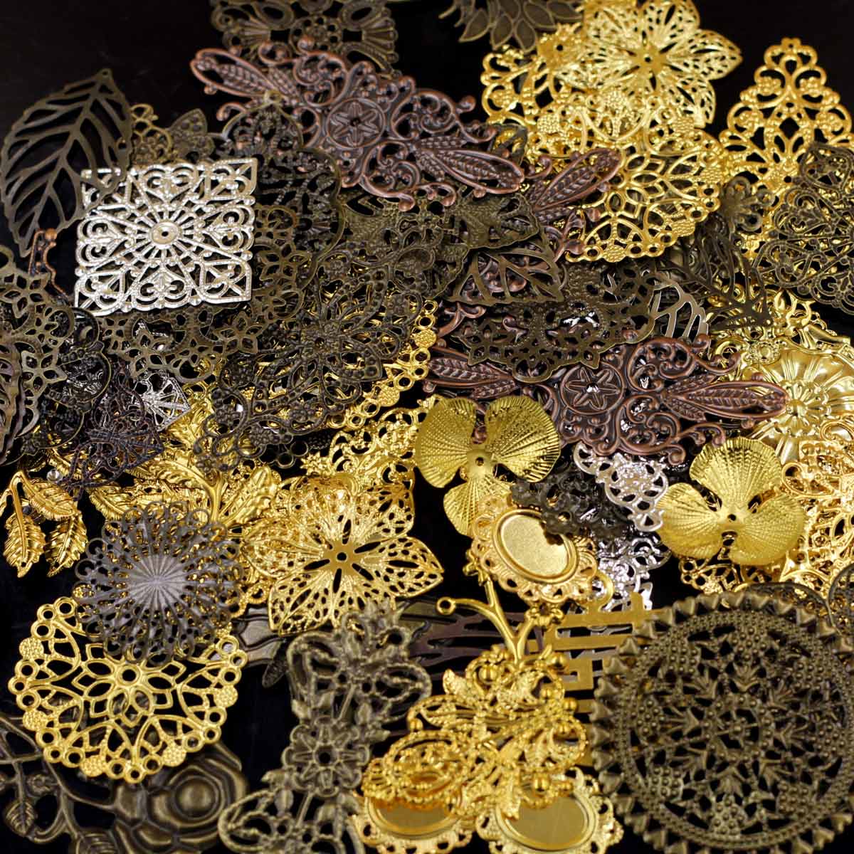 장식 커넥터 무작위 혼합 삼각형 꽃 패턴 선조 랩 합금 - Craft Embellishments 리뷰 및 가격