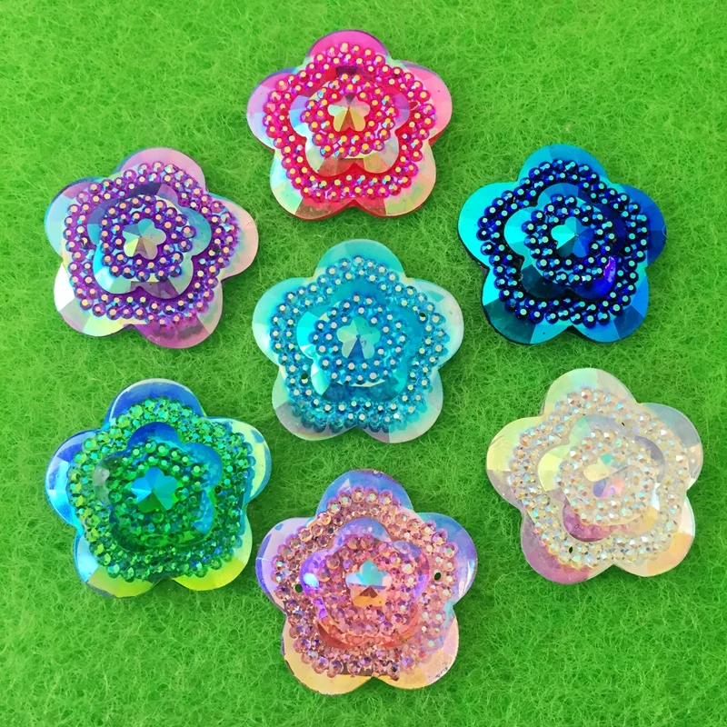 12개 글리터 크리스탈 AB 플라워 라인스톤 플랫백 레 - Sew On Rhinestone 리뷰 및 가격