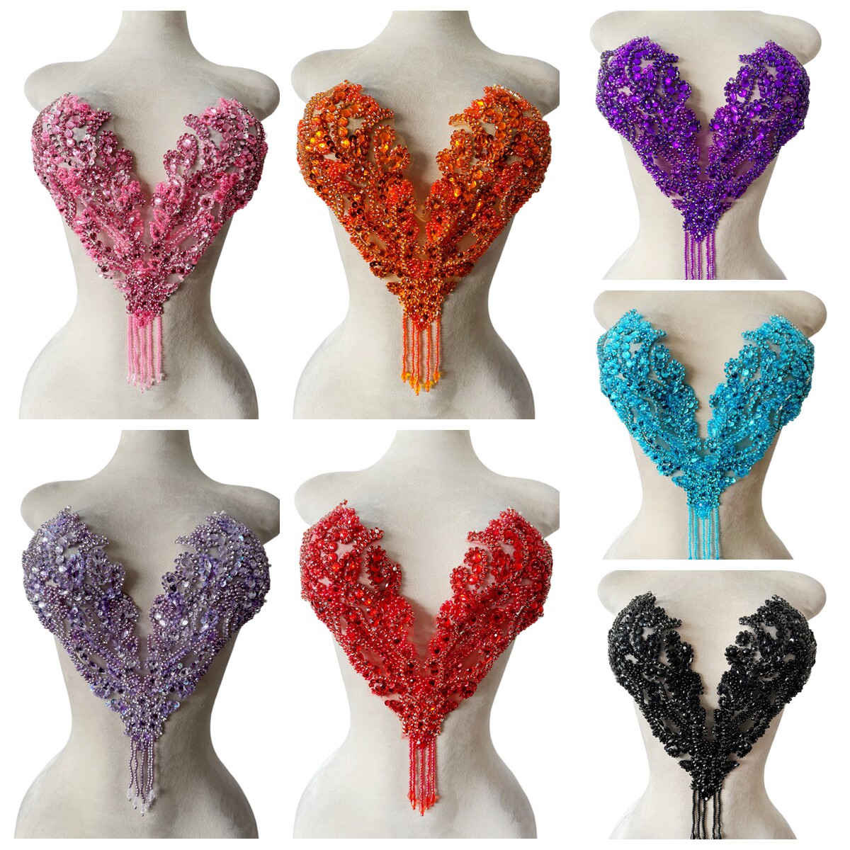 손바느질 비즈 라인스톤 아플리케 패치 스윗하트 칼라 장 - Sew On Rhinestone 리뷰 및 가격