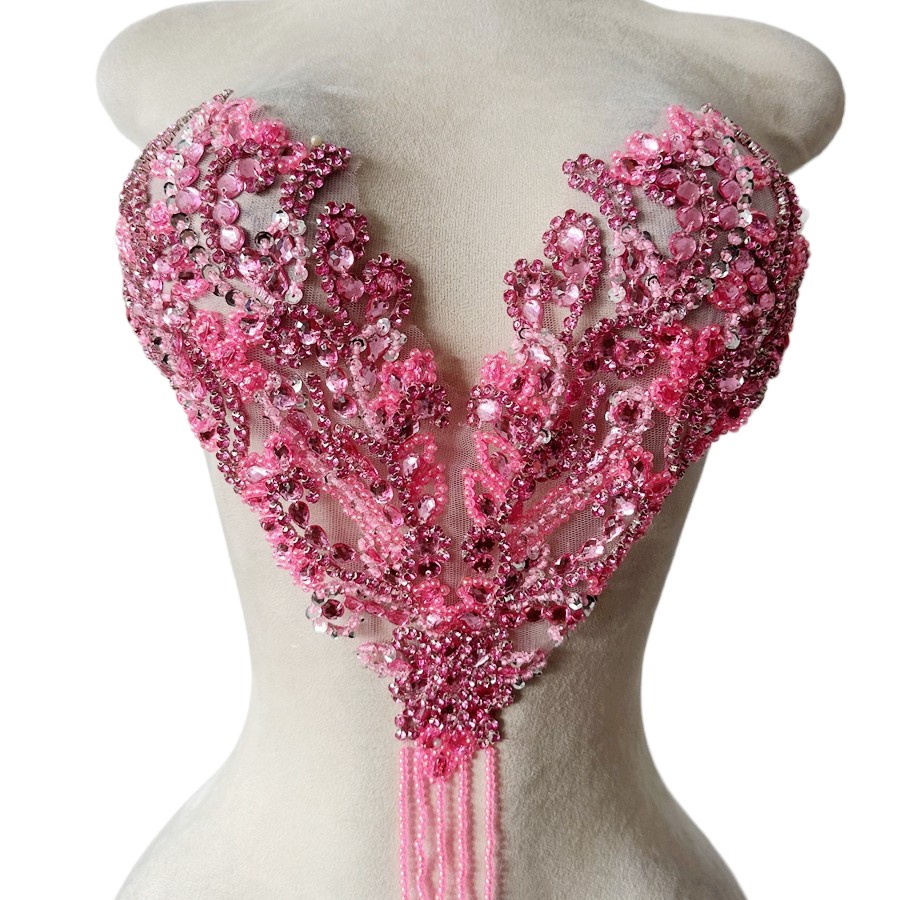 손바느질 비즈 라인스톤 아플리케 패치 스윗하트 칼라 장 - Sew On Rhinestone 리뷰 및 가격