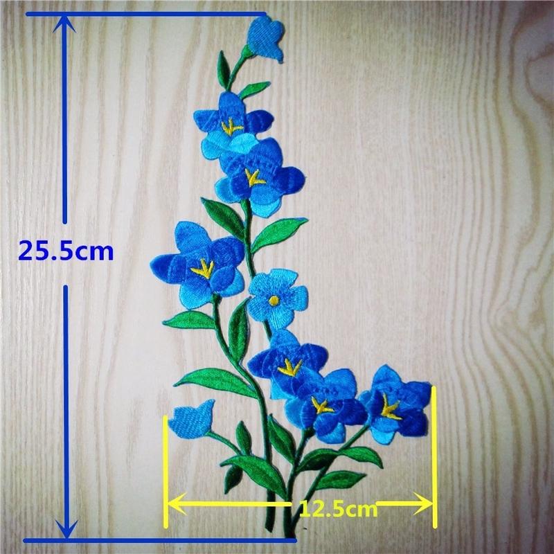 멋진 파란색 꽃 패치 자수 다리미, 의류용 패치 스티커 - Applique Patch Flower 리뷰 및 가격