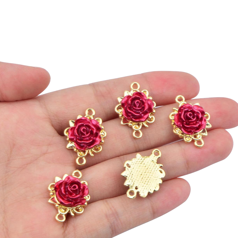 5/10pcs 로즈 참스 3D 로즈 플라워 커넥터 벌크 - Embellishment Crafts 리뷰 및 가격