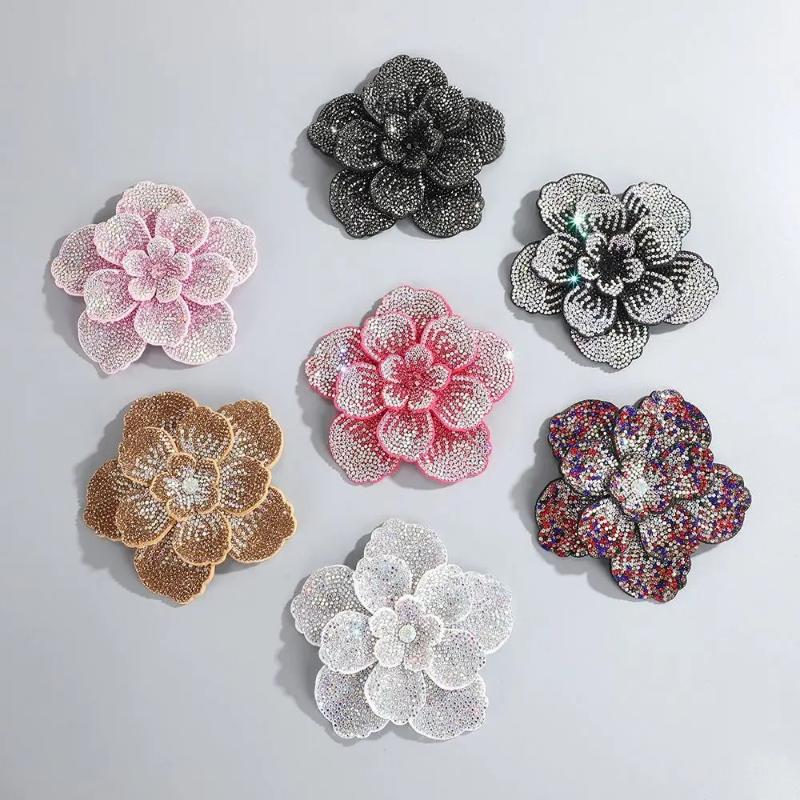 1개입 3D 카멜리아 라인스톤 꽃 패치 DIY 공예 재 - Craft Embellishments 리뷰 및 가격