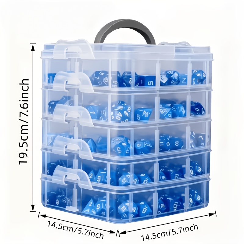 뚜껑과 손잡이가 있는 5겹 투명 수납함, 스냅 잠금 디 - Craft Embellishment Storage 리뷰 및 가격