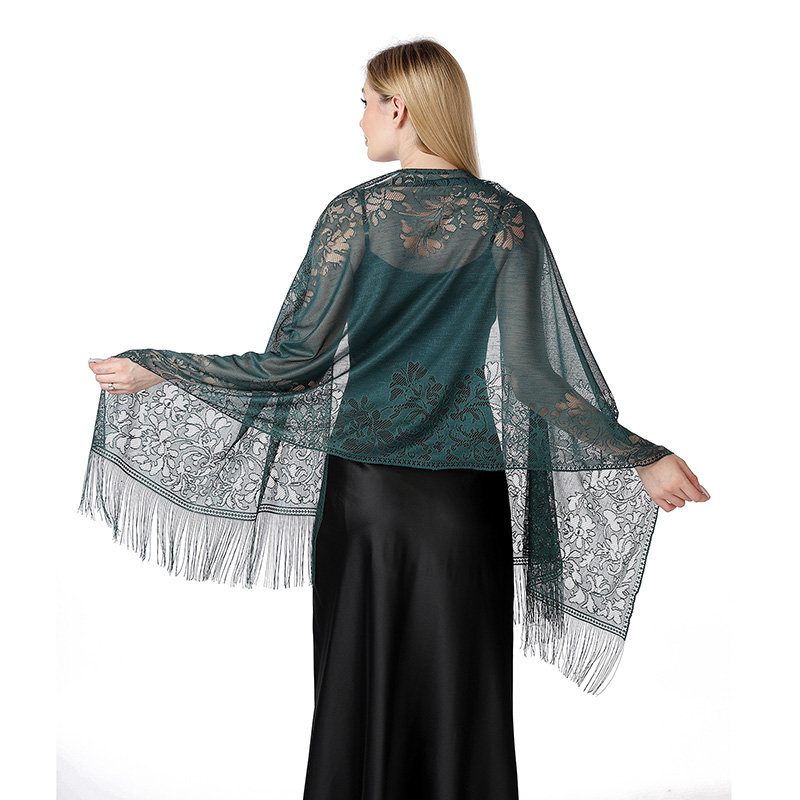 한국 여성 여름 얇은 할로우 플라워 긴 술 파티 망토, - Tassel Fringe Trim 리뷰 및 가격