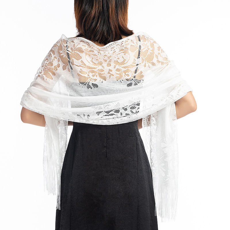 한국 여성 여름 얇은 할로우 플라워 긴 술 파티 망토, - Tassel Fringe Trim 리뷰 및 가격