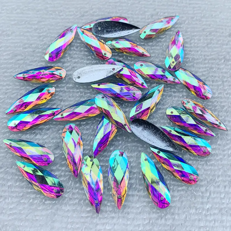 40개 8*22mm 바느질용 화이트 AB 드롭 라인스톤 - Sew On Rhinestone 리뷰 및 가격