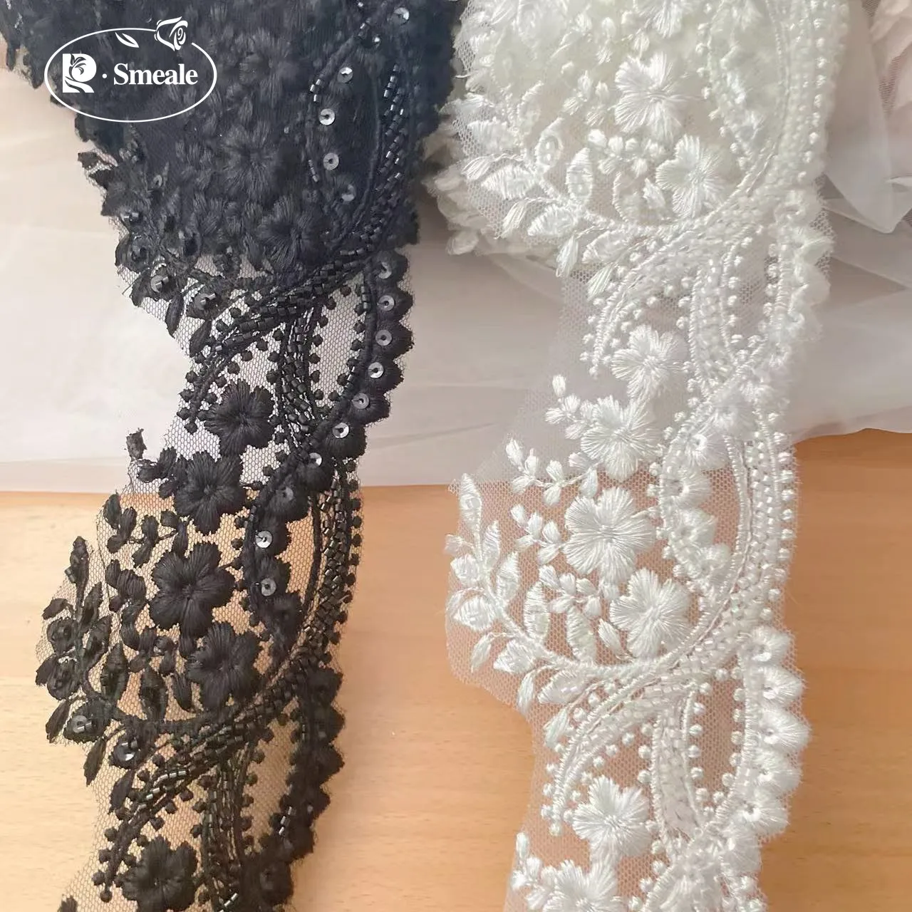 고품질 비즈 레이스 트림 웨딩 베일 가장자리 파이핑,  - Beaded Trim Fringe 리뷰 및 가격