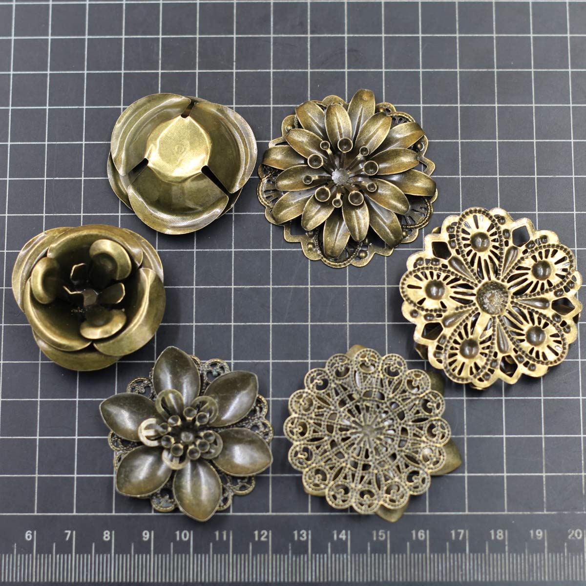 6Pcs Embellishments 조합 꽃 패턴 선조 - Craft Embellishments 리뷰 및 가격