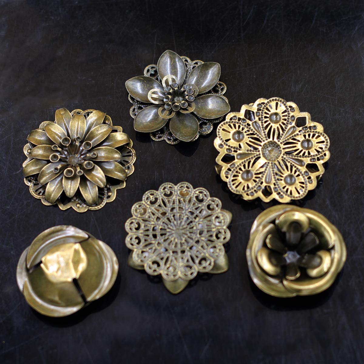 6Pcs Embellishments 조합 꽃 패턴 선조 - Craft Embellishments 리뷰 및 가격