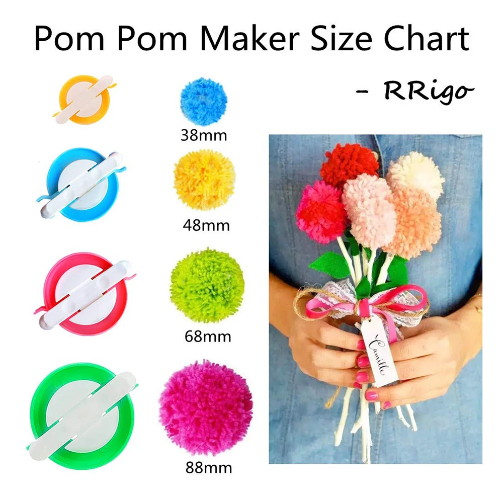 실 커터가 포함된 4가지 크기의 폼폼 메이커 키트 -  - Pom Pom Maker Tool 리뷰 및 가격