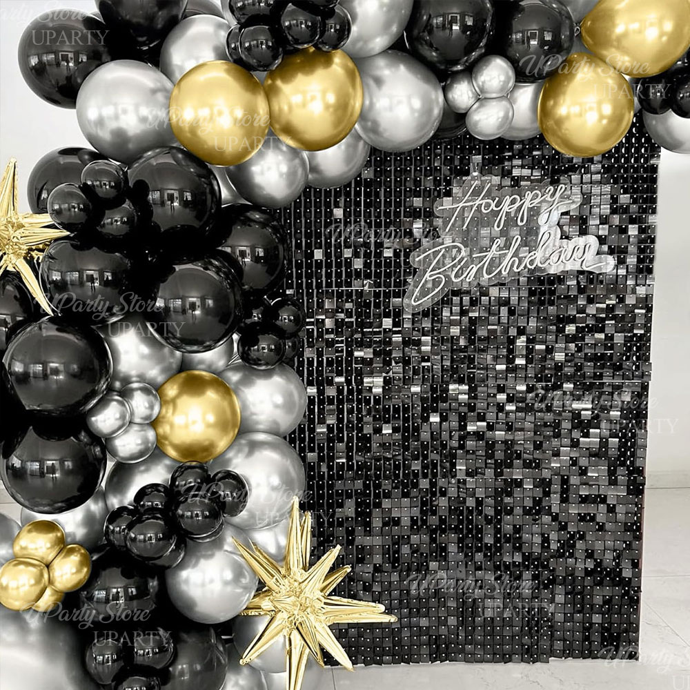 블랙 쉬머 벽 배경 12/16/24개 반짝이는 블랙 스 - Sequin Fabric Panel 리뷰 및 가격