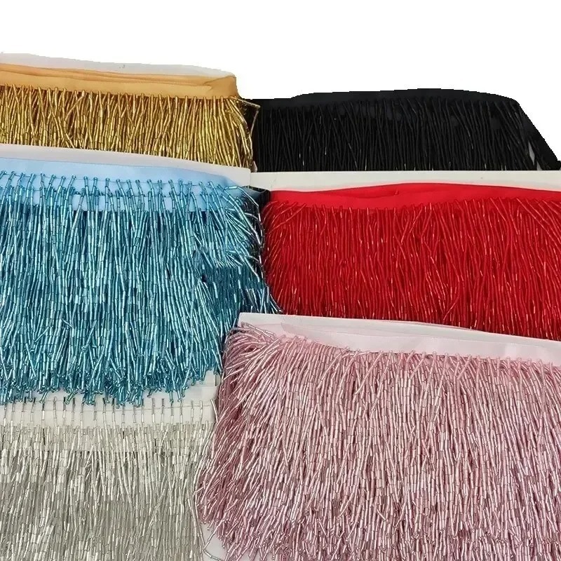 10CM 실버 레드 비즈 튜브 태슬 드레스 액세서리 레 - Beaded Trim Fringe 리뷰 및 가격