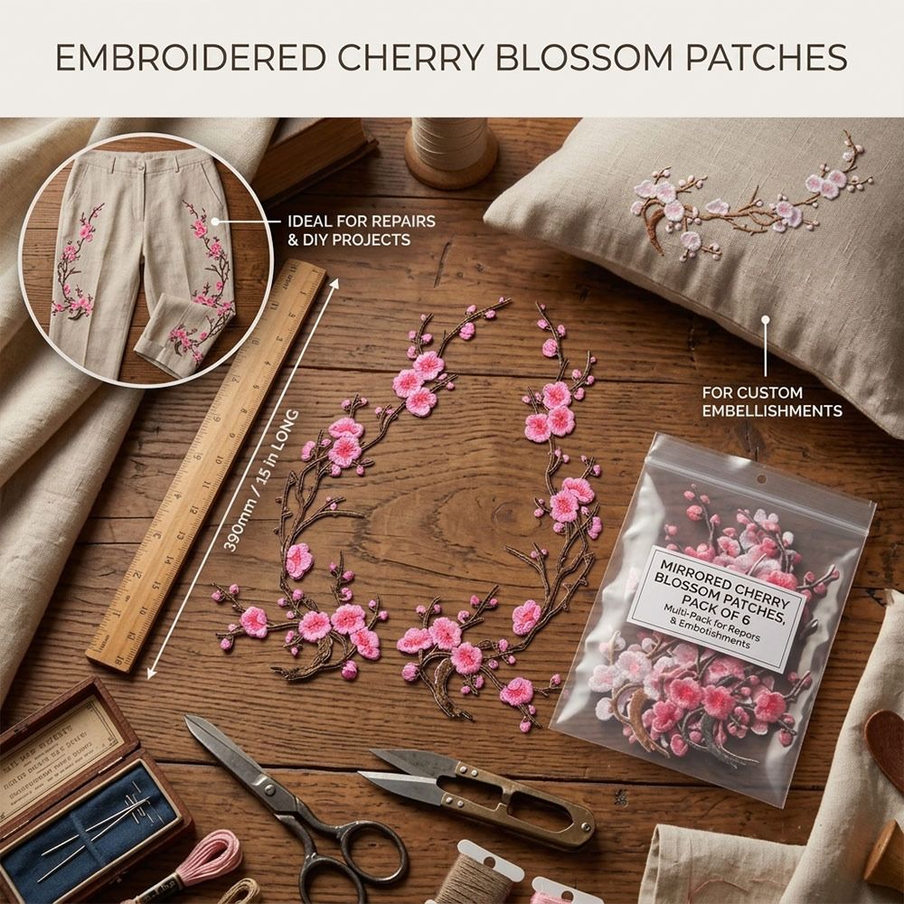 DIY 벚꽃 다리미 부착 패치 다리미&바느질로 붙이는  - Applique Patch Flower 리뷰 및 가격
