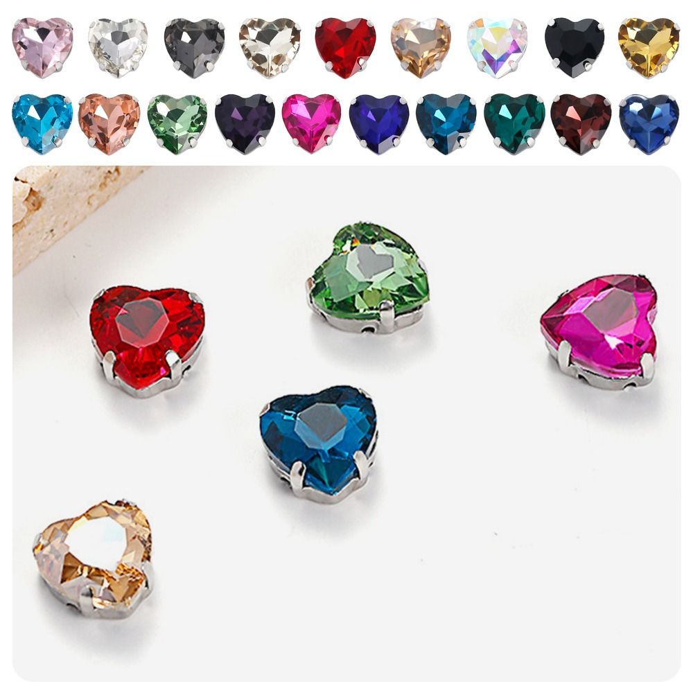 50개/팩 하트 모양 글리터 바느질용 라인스톤 8mm  - Sew On Rhinestone 리뷰 및 가격