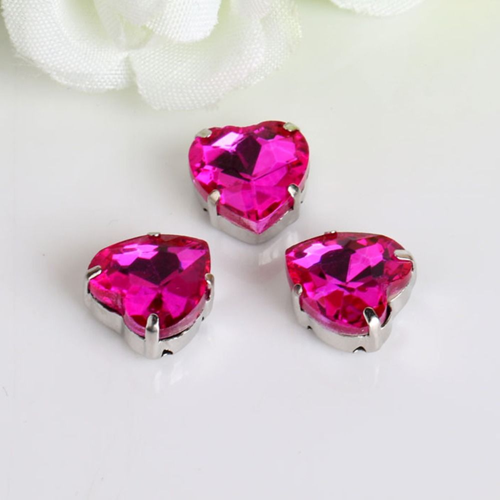 50개/팩 하트 모양 글리터 바느질용 라인스톤 8mm  - Sew On Rhinestone 리뷰 및 가격